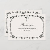 Carte De Remerciements Un petit Baby shower d'Halloween Bow Black Bow (Devant / Derrière)