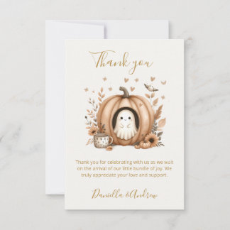 Carte De Remerciements Un petit Boo est presque dû Baby shower Boho