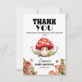 Carte De Remerciements un petit champignon Baby shower papillon de champi (Devant)