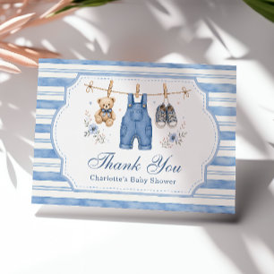 Carte De Remerciements Un Petit Garçon Bébé en Jean Bleu