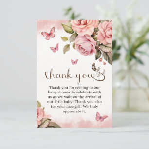 Carte De Remerciements Un Petit Papillon Est En Chemin De Baby shower
