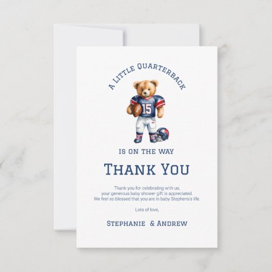 Carte De Remerciements Un Petit Quartier En Chemin De Baby shower (Devant)