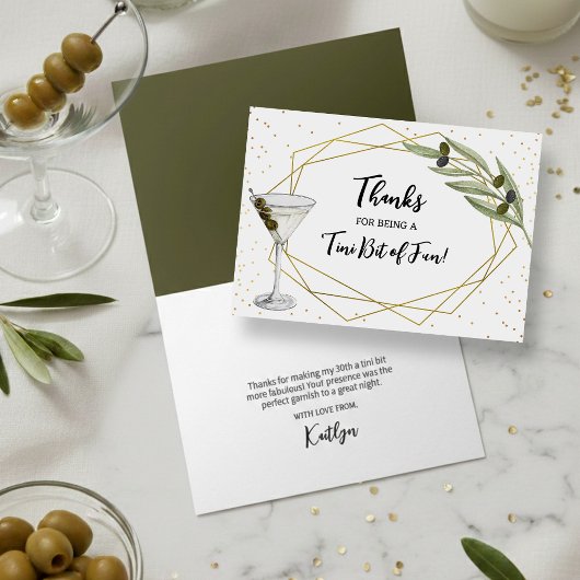 Carte De Remerciements Un peu d'amusement Soirée Martini