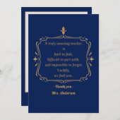 Carte De Remerciements Un professeur vraiment incroyable est difficile à  (Devant / Derrière)