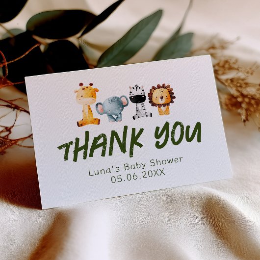 Carte De Remerciements Un Sauvage Se Trouve Sur Le Chemin Du Baby shower