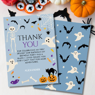 Carte De Remerciements Un Spooky One Halloween 1er Anniversaire Bleu