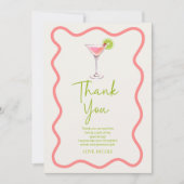 Carte De Remerciements Un Tini Un Peu Plus Ancien Cosmo Rose Martini Anni (Devant)