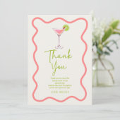 Carte De Remerciements Un Tini Un Peu Plus Ancien Cosmo Rose Martini Anni (Debout devant)