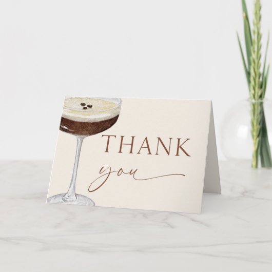 Carte De Remerciements Un Tini Un Peu Plus Ancien Expresso Martini Annive (Devant)