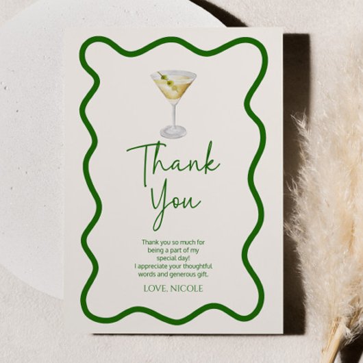 Carte De Remerciements Un Tini Un Peu Plus Vieux Martini Sale Anniversair