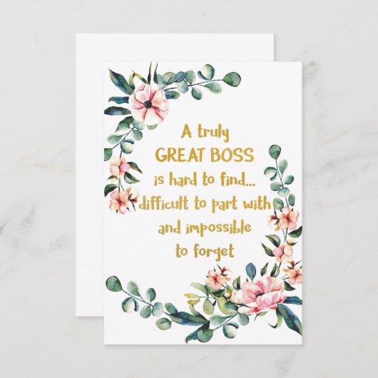 Carte De Remerciements Un vrai grand patron Appréciation Cadeau Boss Merc (Devant / Derrière)