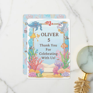 Carte De Remerciements Under the Sea Thank You Card, Oliver Birthday 