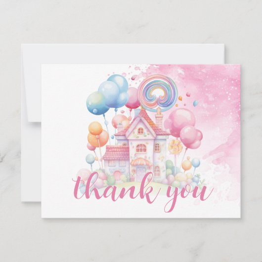 Carte De Remerciements Une Baby Shower aux bonbons Un Petit Chéri (Devant)