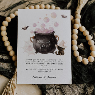 Carte De Remerciements Une Baby Shower Halloween : Un Bébé en Route