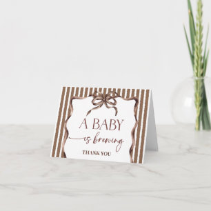 Carte De Remerciements Une Baby Shower Party 'Un bébé est en train de bra