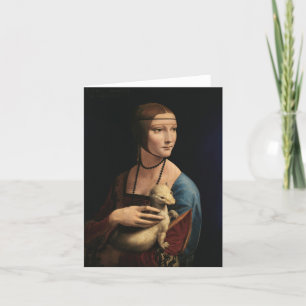 Carte De Remerciements Une dame avec une mine par Léonard de Vinci