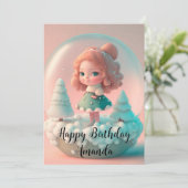 Carte De Remerciements Une drôle de petite poupée sur un nuage (Debout devant)