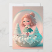 Carte De Remerciements Une drôle de petite poupée sur un nuage (Dos)