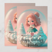 Carte De Remerciements Une drôle de petite poupée sur un nuage (Devant / Derrière)
