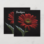 Carte De Remerciements Une Faisée Rouge Sur Le Côté Noir Gauche, (Devant / Derrière)