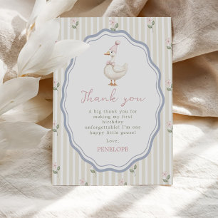 Carte De Remerciements Une fille d'anniversaire d'oie sotte