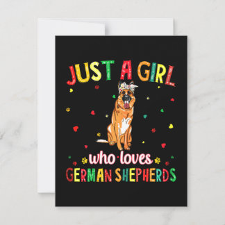 Carte De Remerciements Une fille qui aime les bergers allemands chien