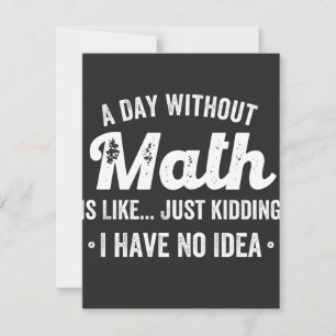 Carte De Remerciements une journée sans maths c'est comme plaisanterie je