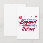 Carte De Remerciements Une légende de soins infirmiers a pris sa retraite (Devant / Derrière)