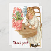 Carte De Remerciements Une note de remerciement Vintage (Devant / Derrière)