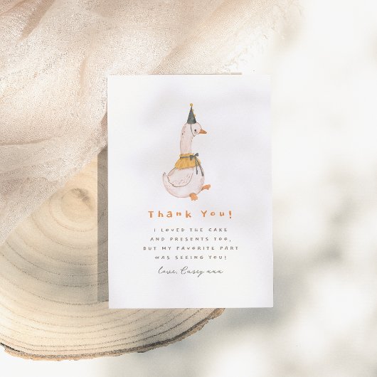 Carte De Remerciements Une oie sotte 1ère fête d'anniversaire