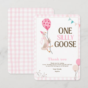 Carte De Remerciements Une oie sotte Anniversaire, 1er Anniversaire Fille