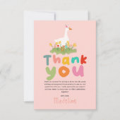 Carte De Remerciements Une oie sotte fille mignonne 1er anniversaire (Devant)