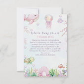 Carte De Remerciements Une perle est en route – Baby shower sous la mer (Devant)
