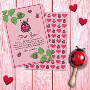 Carte De Remerciements Une petite coccinelle d'amour est en route