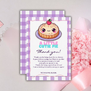 Carte De Remerciements Une Petite Cutie Pie Kawaii Purple Plaid Baby show