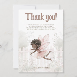 Carte De Remerciements "Une petite fée est en route" Baby shower