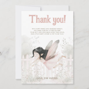 Carte De Remerciements "Une petite fée est en route" Baby Shower