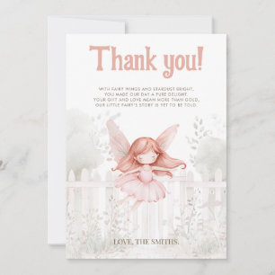 Carte De Remerciements "Une petite fée est en route" Baby shower