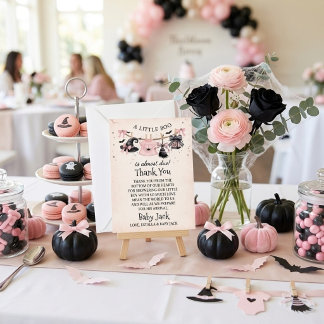Carte De Remerciements Une petite fée rose Halloween Baby Shower