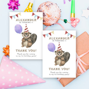 Carte De Remerciements Une petite fête d'anniversaire de castor