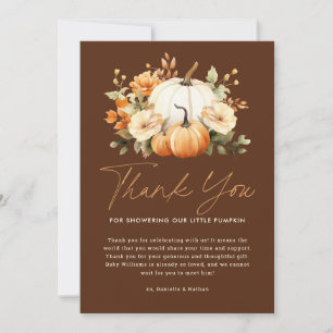 Carte De Remerciements Une petite fête prénatale florale automnale de cit