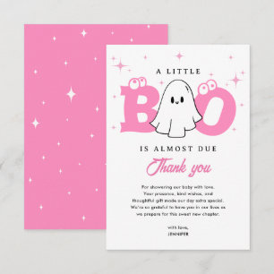 Carte De Remerciements Une petite fille fantôme mignonne pour la Baby Sho