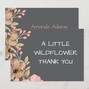 Carte De Remerciements Une petite fille Fleur Sauvage Baby Shower