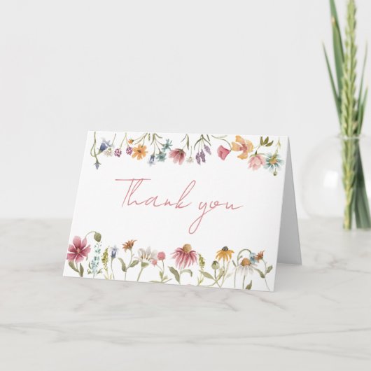 Carte De Remerciements Une petite fille Wildflower (Devant)