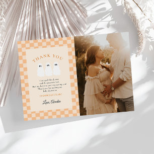 Carte De Remerciements Une petite photo de Baby Shower Halloween Boo