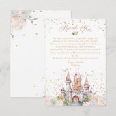 Carte De Remerciements Une petite princesse Blush Gold Crown Castle Douch (Devant / Derrière)