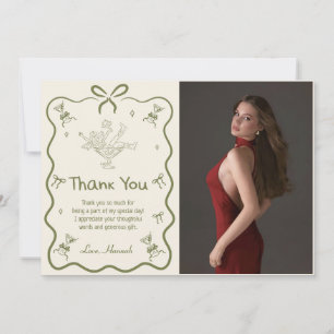 Carte De Remerciements Une photo de fête d'anniversaire au martini un peu