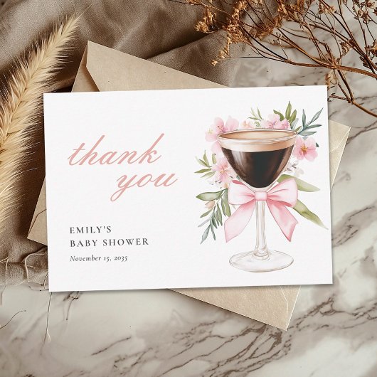 Carte De Remerciements Une toute petite fête prénatale Espresso Martini