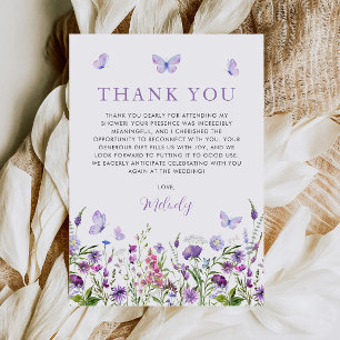 Carte De Remerciements Une vie de papillons Fête de mariage champêtre