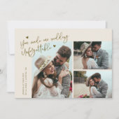 Carte De Remerciements Unforgettable Wedding Cream Multi Photo (Devant)